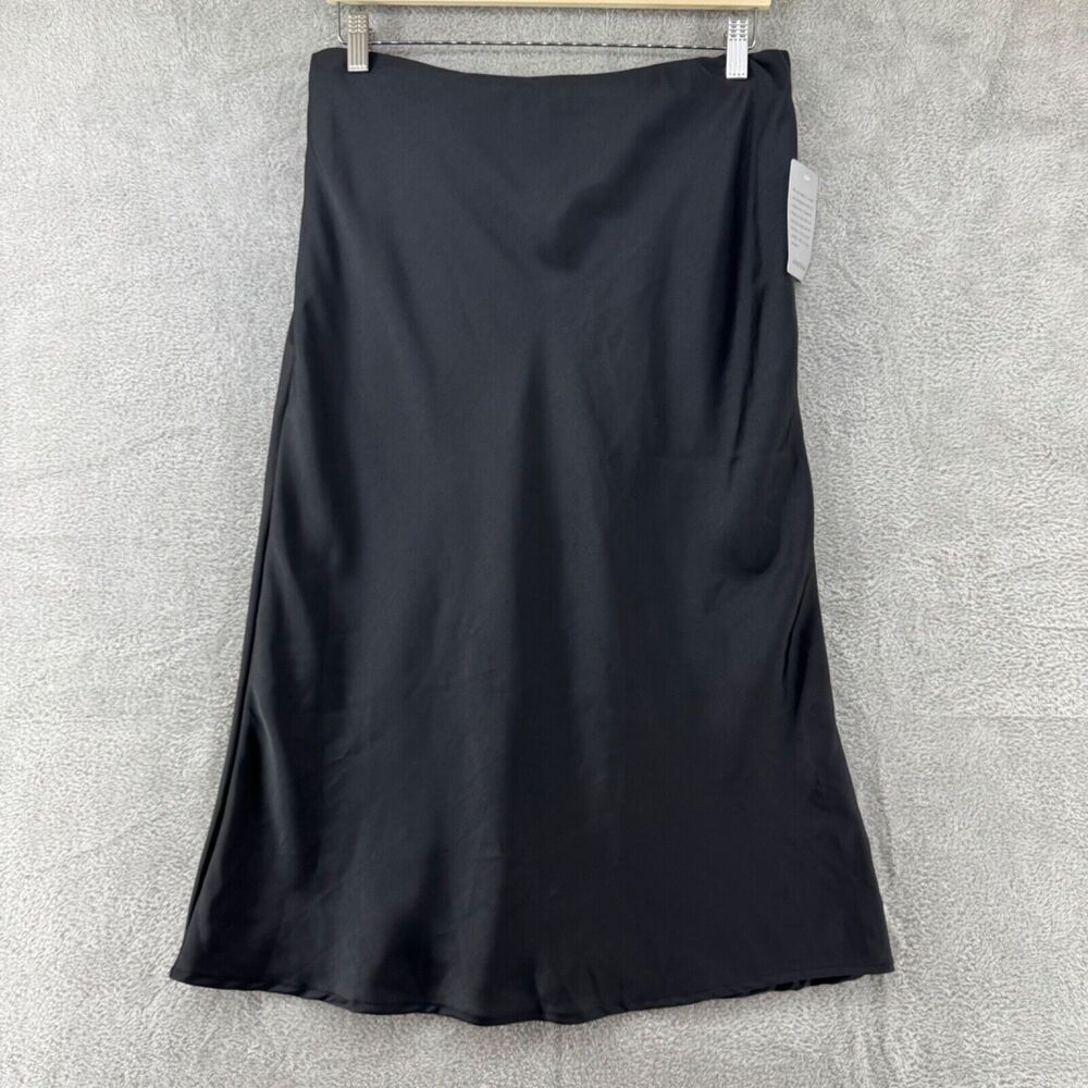 Forgotten Grace Nordstrom Skirt Womens L Black Midi Pencil Flounced Lined New